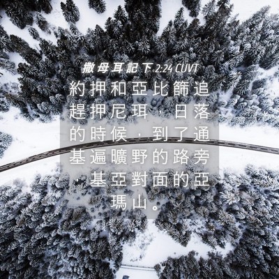 Picture 04 - 撒 母 耳 記 下 2:24 CUVT - 約 押 和 亞 比 篩 追 趕 押 尼 珥 ， - Bible Verse Picture