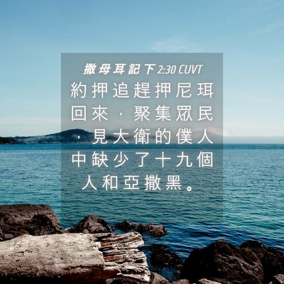 Picture 04 - 撒 母 耳 記 下 2:30 CUVT - 約 押 追 趕 押 尼 珥 回 來 ， 聚 集 - Bible Verse Picture