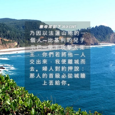 Picture 04 - 撒 母 耳 記 下 20:21 CUVT - 乃 因 以 法 蓮 山 地 的 一 個 人 ─ - Bible Verse Picture