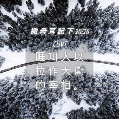 Picture 04 - 撒 母 耳 記 下 20:26 CUVT - 睚 珥 人 以 拉 作 大 衛 的 宰 相 - Bible Verse Picture