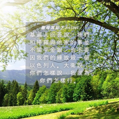 Picture 04 - 撒 母 耳 記 下 21:4 CUVT - 基 遍 人 回 答 說 ： 我 們 和 掃 羅 - Bible Verse Picture