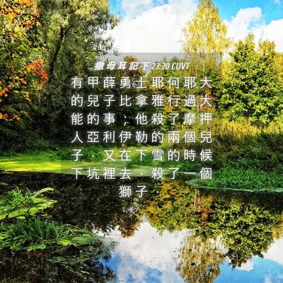 Picture 04 - 撒 母 耳 記 下 23:20 CUVT - 有 甲 薛 勇 士 耶 何 耶 大 的 兒 子 - Bible Verse Picture