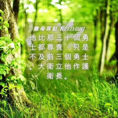 Picture 04 - 撒 母 耳 記 下 23:23 CUVT - 他 比 那 三 十 個 勇 士 都 尊 貴 ， - Bible Verse Picture