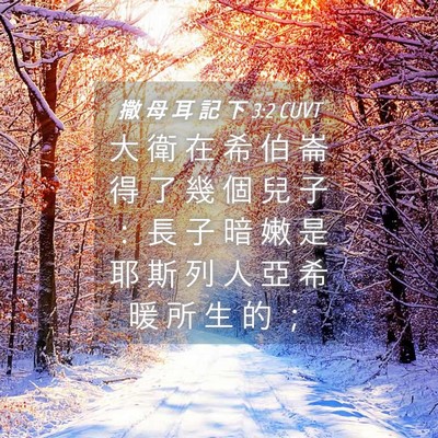 Picture 04 - 撒 母 耳 記 下 3:2 CUVT - 大 衛 在 希 伯 崙 得 了 幾 個 兒 子 - Bible Verse Picture