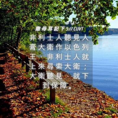 Picture 04 - 撒 母 耳 記 下 5:17 CUVT - 非 利 士 人 聽 見 人 膏 大 衛 作 以 - Bible Verse Picture
