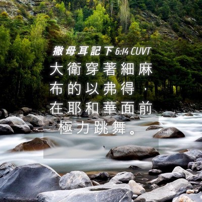 Picture 04 - 撒 母 耳 記 下 6:14 CUVT - 大 衛 穿 著 細 麻 布 的 以 弗 得 ， - Bible Verse Picture