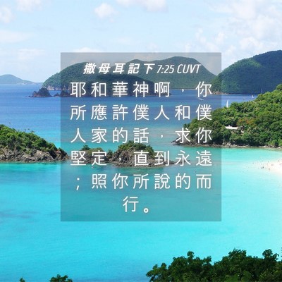 Picture 04 - 撒 母 耳 記 下 7:25 CUVT - 耶 和 華 神 啊 ， 你 所 應 許 僕 人 - Bible Verse Picture