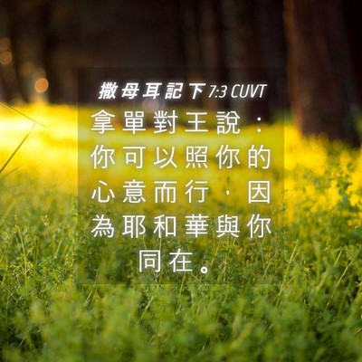 Picture 04 - 撒 母 耳 記 下 7:3 CUVT - 拿 單 對 王 說 ： 你 可 以 照 你 的 - Bible Verse Picture