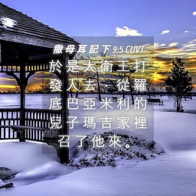 Picture 04 - 撒 母 耳 記 下 9:5 CUVT - 於 是 大 衛 王 打 發 人 去 ， 從 羅 - Bible Verse Picture