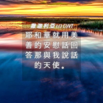 Picture 04 - 撒 迦 利 亞 1:13 CUVT - 耶 和 華 就 用 美 善 的 安 慰 話 回 - Bible Verse Picture