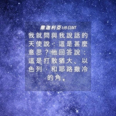 Picture 04 - 撒 迦 利 亞 1:19 CUVT - 我 就 問 與 我 說 話 的 天 使 說 ： - Bible Verse Picture