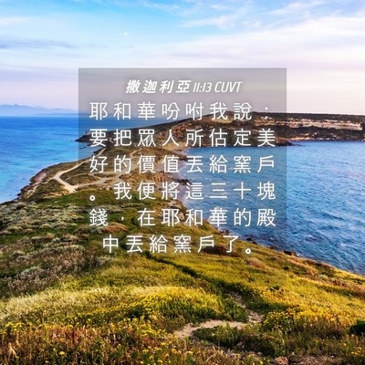 Picture 04 - 撒 迦 利 亞 11:13 CUVT - 耶 和 華 吩 咐 我 說 ： 要 把 眾 人 - Bible Verse Picture