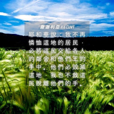 Picture 04 - 撒 迦 利 亞 11:6 CUVT - 耶 和 華 說 ： 我 不 再 憐 恤 這 地 - Bible Verse Picture