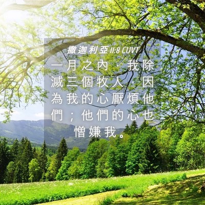 Picture 04 - 撒 迦 利 亞 11:8 CUVT - 一 月 之 內 ， 我 除 滅 三 個 牧 人 - Bible Verse Picture