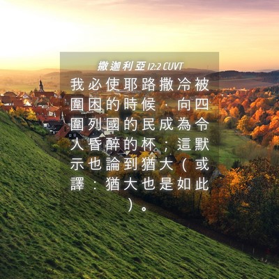 Picture 04 - 撒 迦 利 亞 12:2 CUVT - 我 必 使 耶 路 撒 冷 被 圍 困 的 時 - Bible Verse Picture