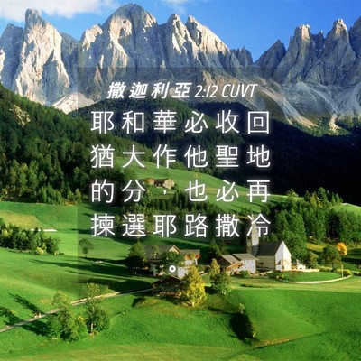 Picture 04 - 撒 迦 利 亞 2:12 CUVT - 耶 和 華 必 收 回 猶 大 作 他 聖 地 - Bible Verse Picture