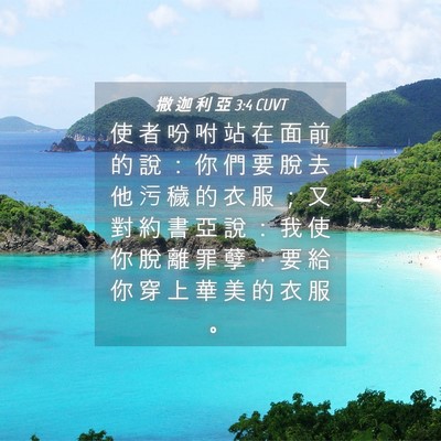Picture 04 - 撒 迦 利 亞 3:4 CUVT - 使 者 吩 咐 站 在 面 前 的 說 ： 你 - Bible Verse Picture