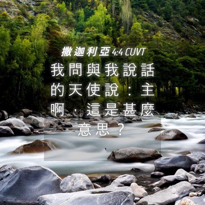 Picture 04 - 撒 迦 利 亞 4:4 CUVT - 我 問 與 我 說 話 的 天 使 說 ： 主 - Bible Verse Picture