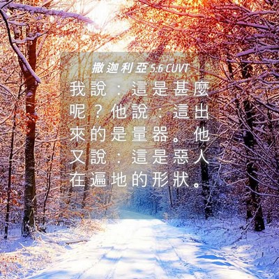 Picture 04 - 撒 迦 利 亞 5:6 CUVT - 我 說 ： 這 是 甚 麼 呢 ？ 他 說 ： - Bible Verse Picture