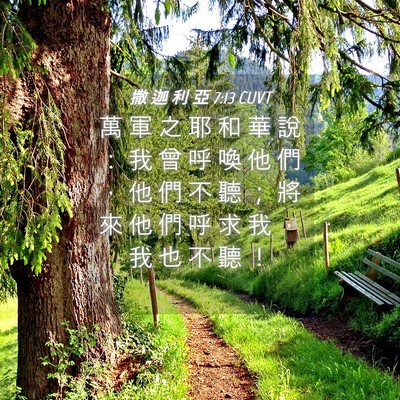 Picture 04 - 撒 迦 利 亞 7:13 CUVT - 萬 軍 之 耶 和 華 說 ： 我 曾 呼 喚 - Bible Verse Picture