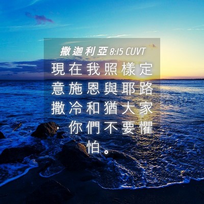 Picture 04 - 撒 迦 利 亞 8:15 CUVT - 現 在 我 照 樣 定 意 施 恩 與 耶 路 - Bible Verse Picture