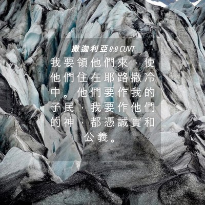 Picture 04 - 撒 迦 利 亞 8:8 CUVT - 我 要 領 他 們 來 ， 使 他 們 住 在 - Bible Verse Picture