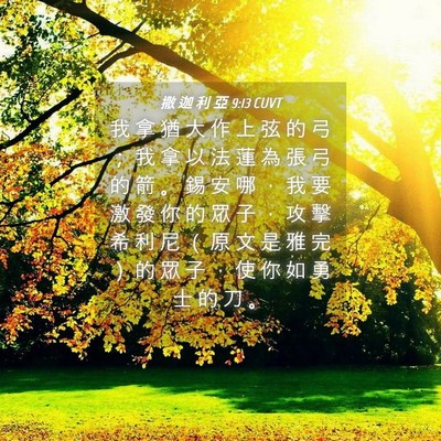 Picture 04 - 撒 迦 利 亞 9:13 CUVT - 我 拿 猶 大 作 上 弦 的 弓 ； 我 拿 - Bible Verse Picture