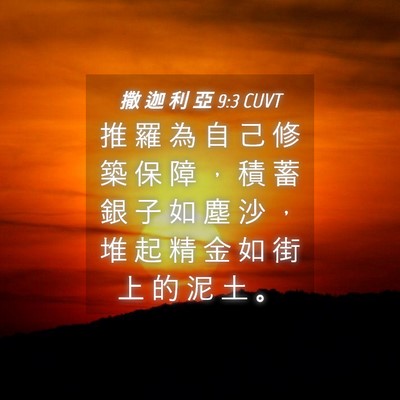 Picture 04 - 撒 迦 利 亞 9:3 CUVT - 推 羅 為 自 己 修 築 保 障 ， 積 蓄 - Bible Verse Picture