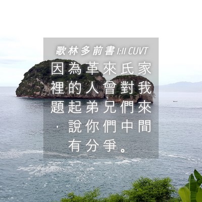 Picture 04 - 歌 林 多 前 書 1:11 CUVT - 因 為 革 來 氏 家 裡 的 人 曾 對 我 - Bible Verse Picture