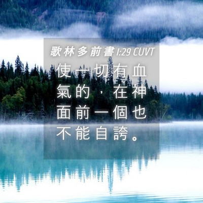 Picture 04 - 歌 林 多 前 書 1:29 CUVT - 使 一 切 有 血 氣 的 ， 在 神 面 前 - Bible Verse Picture