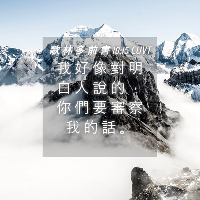 Picture 04 - 歌 林 多 前 書 10:15 CUVT - 我 好 像 對 明 白 人 說 的 ， 你 們 - Bible Verse Picture