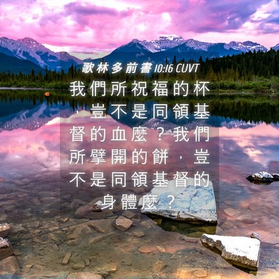 Picture 04 - 歌 林 多 前 書 10:16 CUVT - 我 們 所 祝 福 的 杯 ， 豈 不 是 同 - Bible Verse Picture