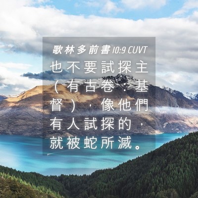 Picture 04 - 歌 林 多 前 書 10:9 CUVT - 也 不 要 試 探 主 （ 有 古 卷 ： 基 - Bible Verse Picture