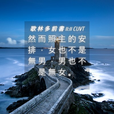 Picture 04 - 歌 林 多 前 書 11:11 CUVT - 然 而 照 主 的 安 排 ， 女 也 不 是 - Bible Verse Picture