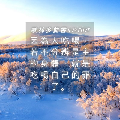 Picture 04 - 歌 林 多 前 書 11:29 CUVT - 因 為 人 吃 喝 ， 若 不 分 辨 是 主 - Bible Verse Picture