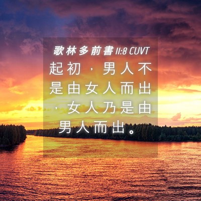 Picture 04 - 歌 林 多 前 書 11:8 CUVT - 起 初 ， 男 人 不 是 由 女 人 而 出 - Bible Verse Picture