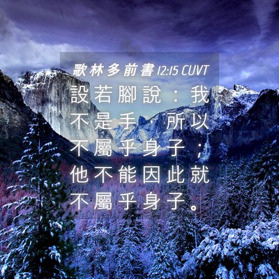 Picture 04 - 歌 林 多 前 書 12:15 CUVT - 設 若 腳 說 ： 我 不 是 手 ， 所 以 - Bible Verse Picture