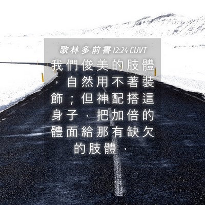 Picture 04 - 歌 林 多 前 書 12:24 CUVT - 我 們 俊 美 的 肢 體 ， 自 然 用 不 - Bible Verse Picture