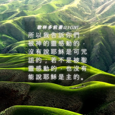 Picture 04 - 歌 林 多 前 書 12:3 CUVT - 所 以 我 告 訴 你 們 ， 被 神 的 靈 - Bible Verse Picture
