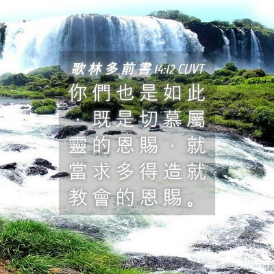 Picture 04 - 歌 林 多 前 書 14:12 CUVT - 你 們 也 是 如 此 ， 既 是 切 慕 屬 - Bible Verse Picture
