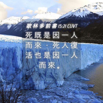 Picture 04 - 歌 林 多 前 書 15:21 CUVT - 死 既 是 因 一 人 而 來 ， 死 人 復 - Bible Verse Picture