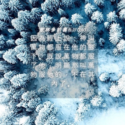 Picture 04 - 歌 林 多 前 書 15:27 CUVT - 因 為 經 上 說 ： 神 叫 萬 物 都 服 - Bible Verse Picture