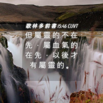 Picture 04 - 歌 林 多 前 書 15:46 CUVT - 但 屬 靈 的 不 在 先 ， 屬 血 氣 的 - Bible Verse Picture