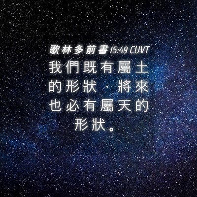 Picture 04 - 歌 林 多 前 書 15:49 CUVT - 我 們 既 有 屬 土 的 形 狀 ， 將 來 - Bible Verse Picture