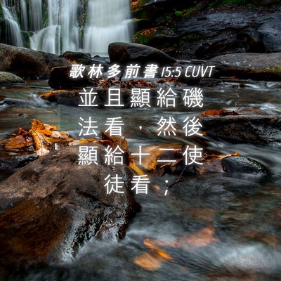 Picture 04 - 歌 林 多 前 書 15:5 CUVT - 並 且 顯 給 磯 法 看 ， 然 後 顯 給 - Bible Verse Picture