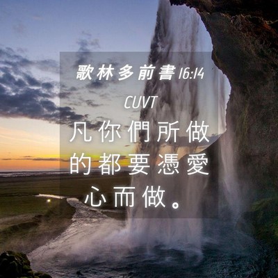 Picture 04 - 歌 林 多 前 書 16:14 CUVT - 凡 你 們 所 做 的 都 要 憑 愛 心 而 - Bible Verse Picture