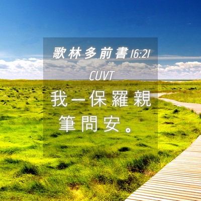 Picture 04 - 歌 林 多 前 書 16:21 CUVT - 我 ─ 保 羅 親 筆 問 安 - Bible Verse Picture