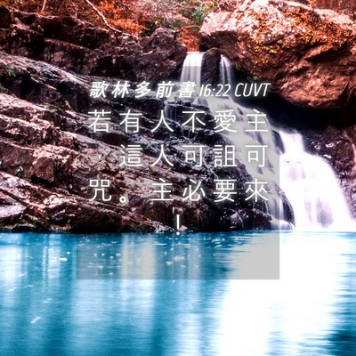 Picture 04 - 歌 林 多 前 書 16:22 CUVT - 若 有 人 不 愛 主 ， 這 人 可 詛 可 - Bible Verse Picture