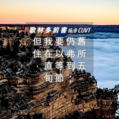 Picture 04 - 歌 林 多 前 書 16:8 CUVT - 但 我 要 仍 舊 住 在 以 弗 所 ， 直 - Bible Verse Picture