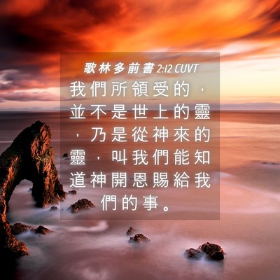 Picture 04 - 歌 林 多 前 書 2:12 CUVT - 我 們 所 領 受 的 ， 並 不 是 世 上 - Bible Verse Picture